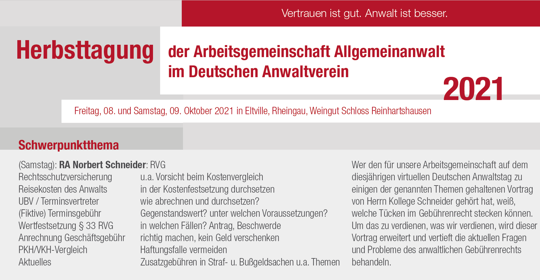 Herbsttagung Allgemeinanwalt